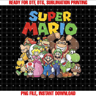 Super Mario Full Cast Group Shot Classic Graphic T-shirt