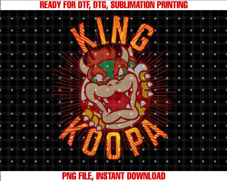 Super Mario King Koopa Bowser Vintage Nintendo Portrait T-shirt