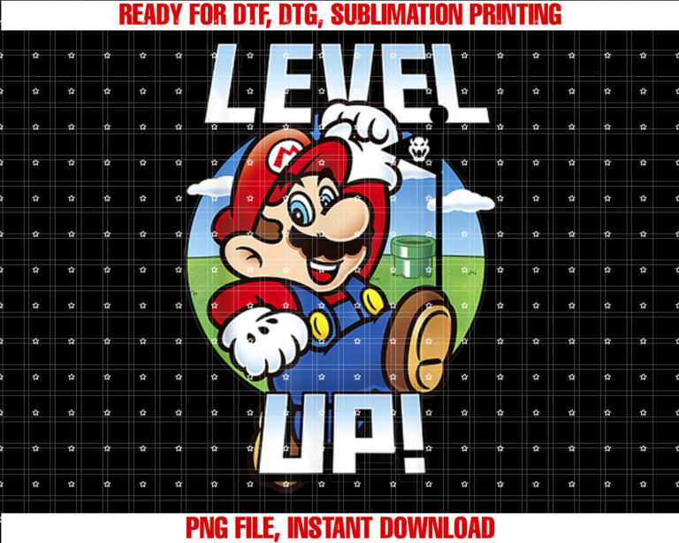 Super Mario Level Up Bowser Flag Portrait Graphic T-shirt