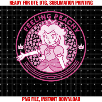 Super Mario Princess Peach Feeling Peachy Cheetah Print T-shirt