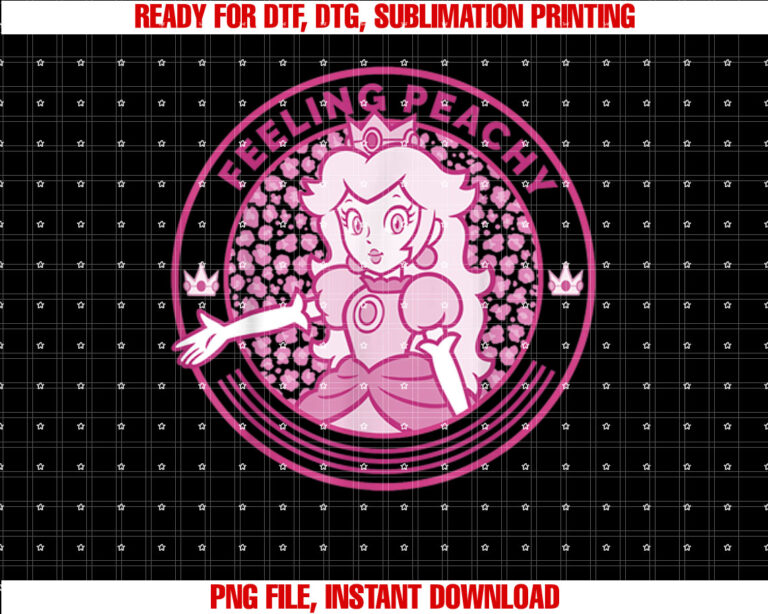Super Mario Princess Peach Feeling Peachy Cheetah Print T-shirt