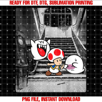 Super Mario Toad And Boo Haunted Mansion Portrait T-shirt