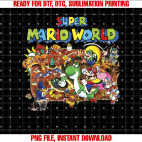 Super Mario World Retro Map Graphic T-shirt