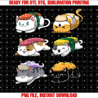 Sushi Cats Sushi Lover Cat Lover Kawaii Anime Neko T-shirt