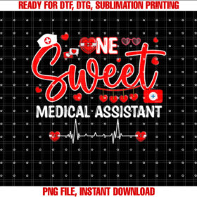 Sweet Medical Assistant Valentines Day Hearts Proud Job T-shirt