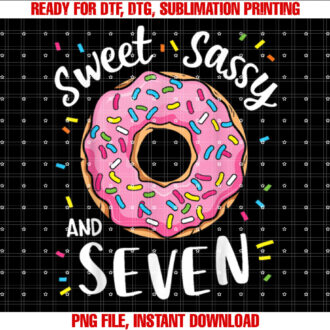 Sweet Sassy and Seven Cute Girls 7th Birthday Donut Party T-shirt