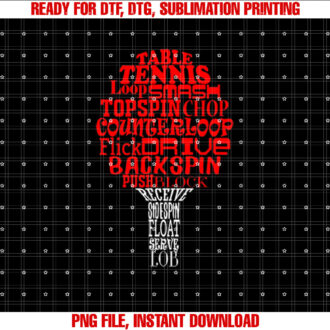 Table tennis word cloud T-shirt