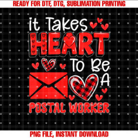 Takes Heart to Be a Postal Worker Valentines Day Job Team T-shirt