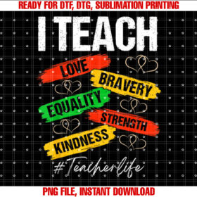 Teach Love Equality Strength Kindness History Teacher T-shirt