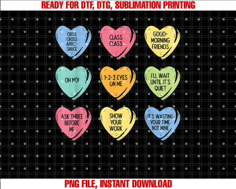 Teacher Conversation Hearts Funny Valentines Day Women Men T-shirt