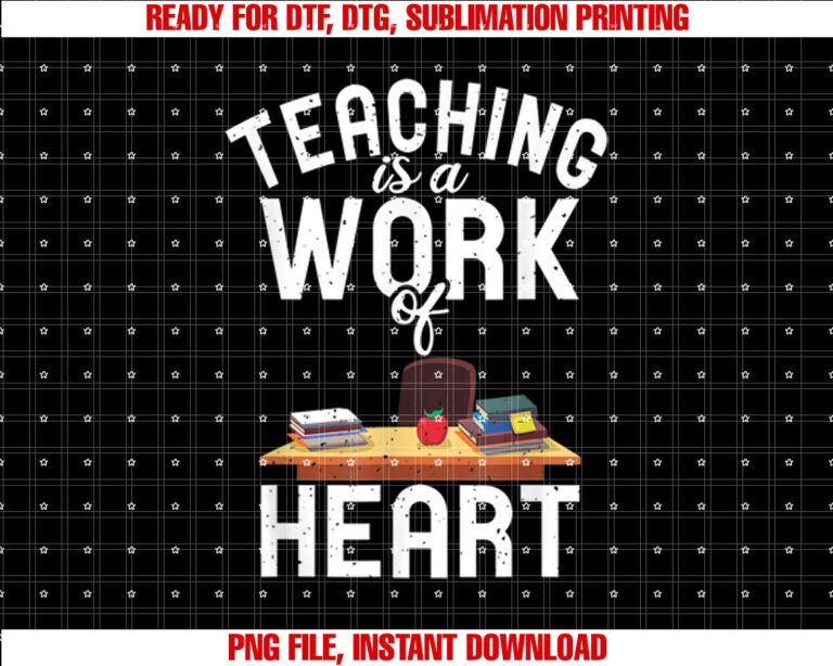 Teaching is a Work of Heart Student School Holiday Teacher T-shirt