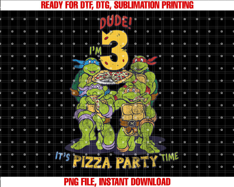 Teenage Mutant Ninja Turtles Im 3 Dude Pizza Birthday Party T-shirt