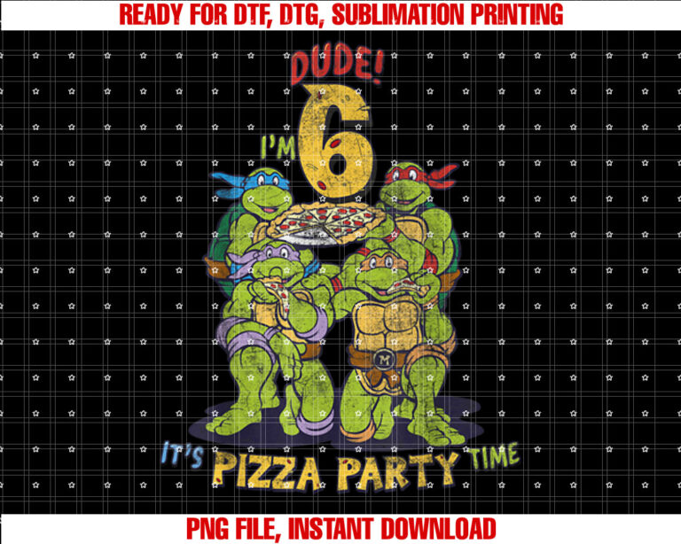 Teenage Mutant Ninja Turtles Im 6 Dude Pizza Birthday Party T-shirt