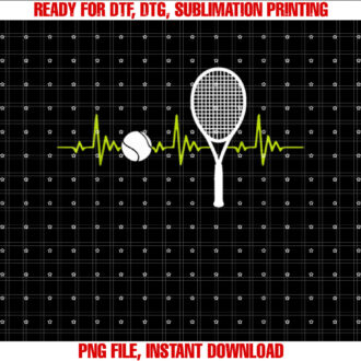 Tennis Ball Heartbeat Racket Tennis Player Men Women Kids T-shirt