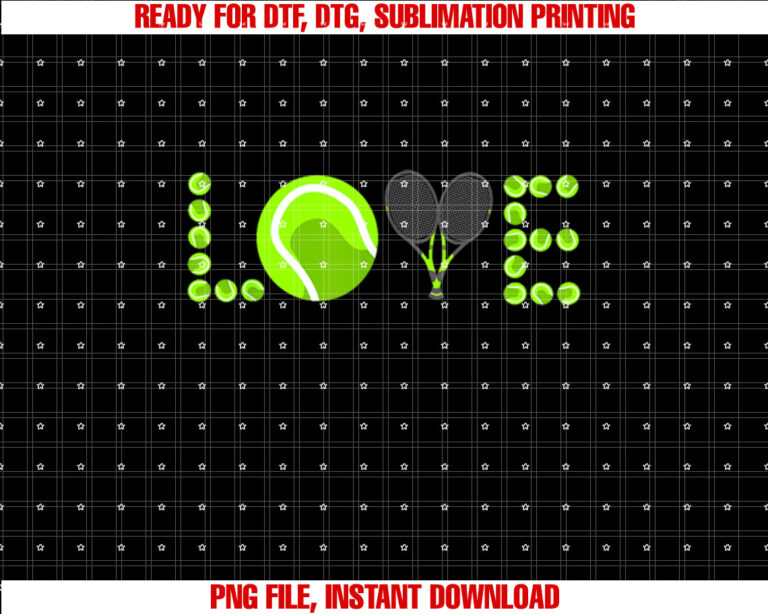 Tennis Graphic Green Player Racket Pattern Love Ball T-shirt