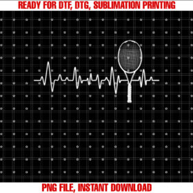 Tennis Racket Pulse Heartbeat Ekg Tournament Sports Lover T-shirt