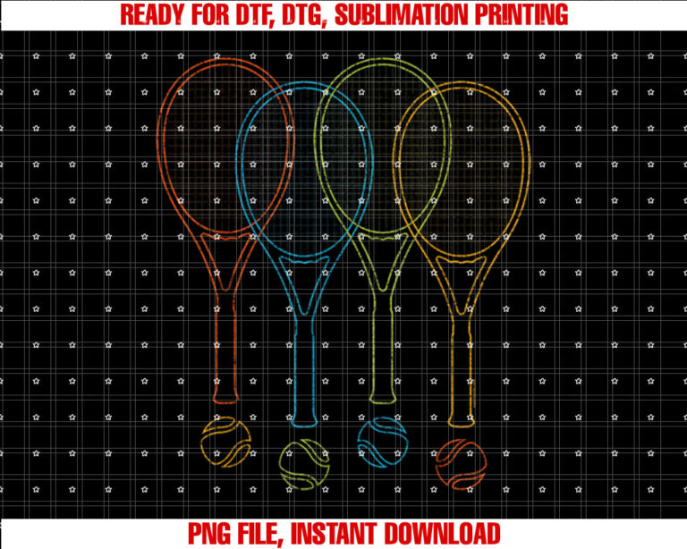 Tennis T Women Men Kids Rackets Balls Cool Tennis T-shirt