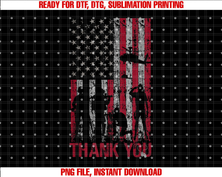 Thank You Memorial Day Veteran military flag design American T-shirt
