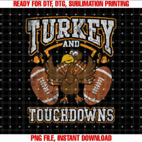 Thanksgiving Turkey and Touchdowns Football Men Kids Women T-shirt