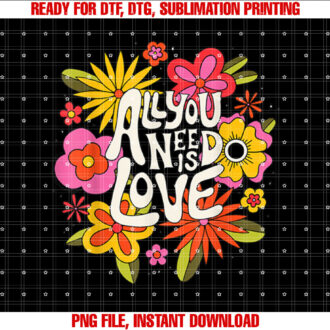The Beatles All You Need Is Love Retro Flowers T-shirt