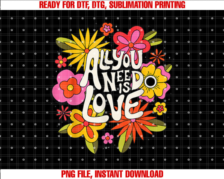 The Beatles All You Need Is Love Retro Flowers T-shirt