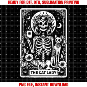 The Cat Lady Tarot Cards Skeleton Coffee Cat Tarot Card T-shirt