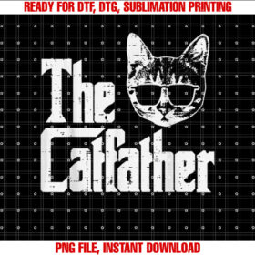 The Catfather Funny Cat Dad Fathers Day Movie Pun Papa Men T-shirt