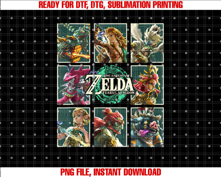 The Legend of Zelda Tears of the Kingdom Character Box Up T-shirt