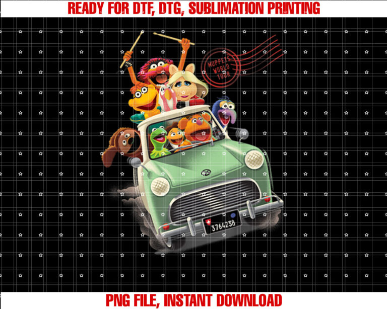 The Muppets World Tour Driving Car Group T-shirt
