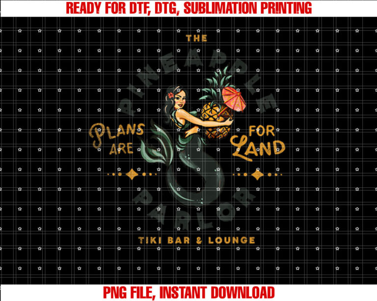 The Pineapple Parlor Tiki Bar Lounge Vintage Pinup Mermaid T-shirt