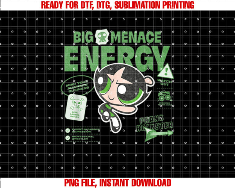 The Powerpuff Girls Buttercup Big Menace Energy Watch Out T-shirt