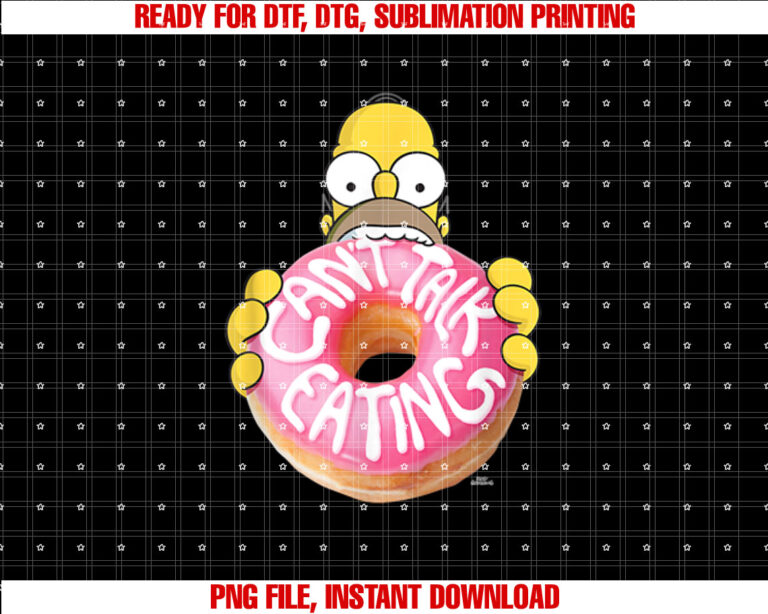 The Simpsons Homer Cant Talk Eating Donut T-shirt
