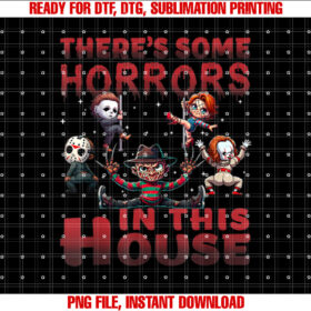 Theres Some Horrors in This House Funny Horror Characters T-shirt