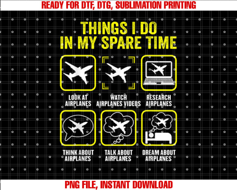 Things I Do In My Spare Time Airplanes Aviation Pilot T-shirt