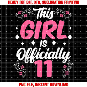 This Girl is Officially 11 Cute Celebrate Party Birthday T-shirt