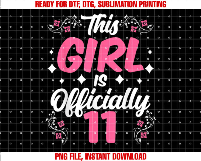 This Girl Is Officially 11 Cute Celebrate Party Birthday T-shirt