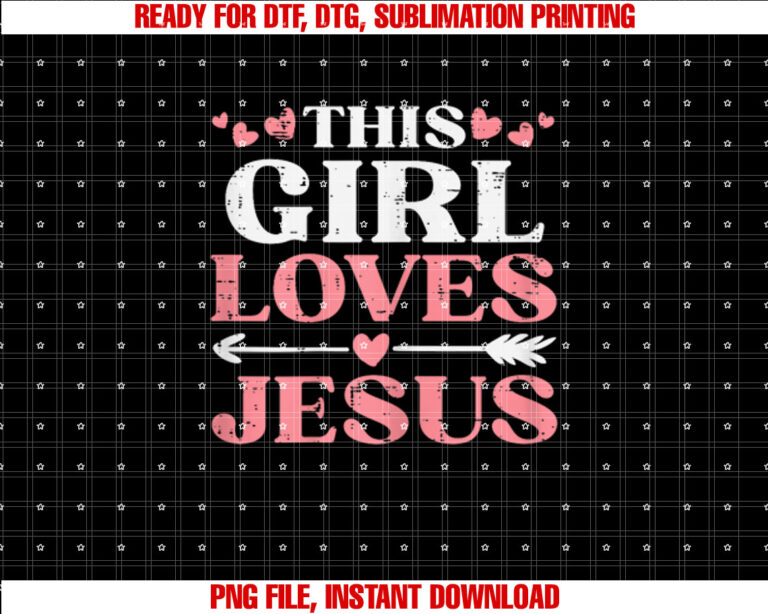 This Girl Loves Jesus Christ God Faith Christian Girls Women T-shirt
