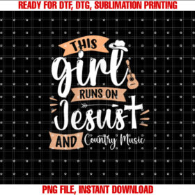 This Girl Runs on Jesus and Country Music Christian Girls T-shirt