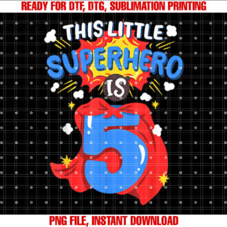 This Little Superhero Is 5 Kids Boys 5th Birthday Party T-shirt