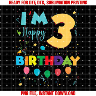 Three 3yr 3th Birthday Happy Birthday Boys Girls 3 Years Old T-shirt