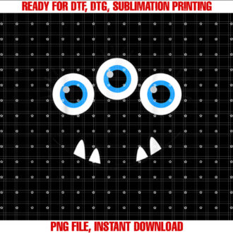 Three Eyed Eyeballs Monster Face Funny Halloween Cute T-shirt