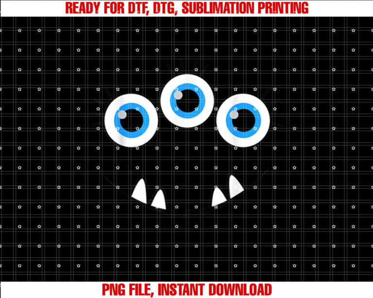 Three Eyed Eyeballs Monster Face Funny Halloween Cute T-shirt
