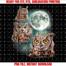 Three Owls Hoot at the Moon Owl Lovers Night Bird Parody T-shirt