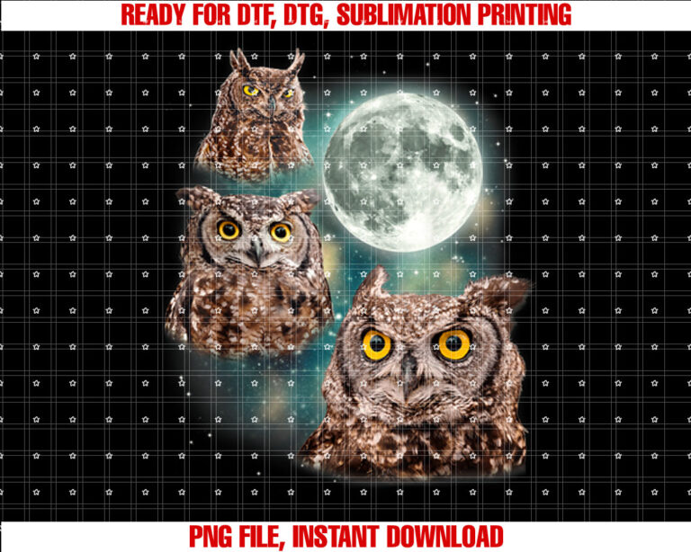 Three Owls Hoot At The Moon Owl Lovers Night Bird Parody T-shirt