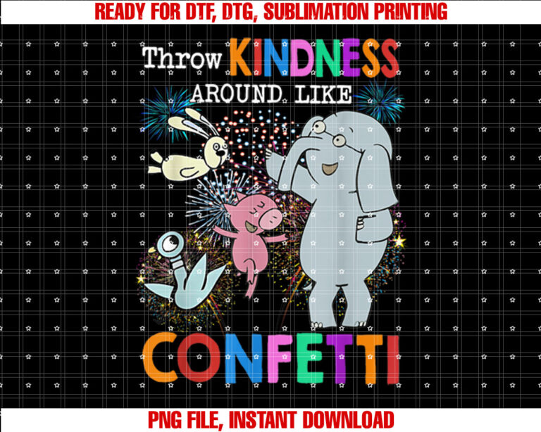 Throw Kindness Around Like Confetti Cute Teacher Elephant T-shirt