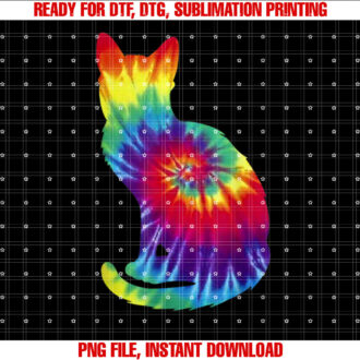 Tie Dye Cat Colorful Tye Dye Kitten T-shirt