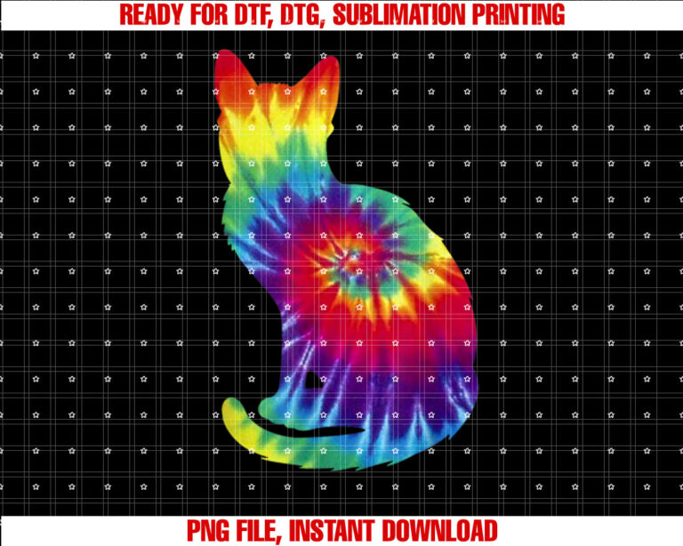 Tie Dye Cat Colorful Tye Dye Kitten T-shirt