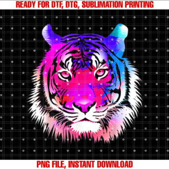 Tiger Bright Colorful Tie Dye Big Cat Lovers Zoo Wild Animal T-shirt