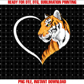 Tiger S for Women Girls Kids Heart Cute Tiger T-shirt