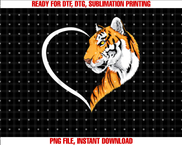 Tiger s For Women Girls Kids Heart Cute Tiger T-shirt